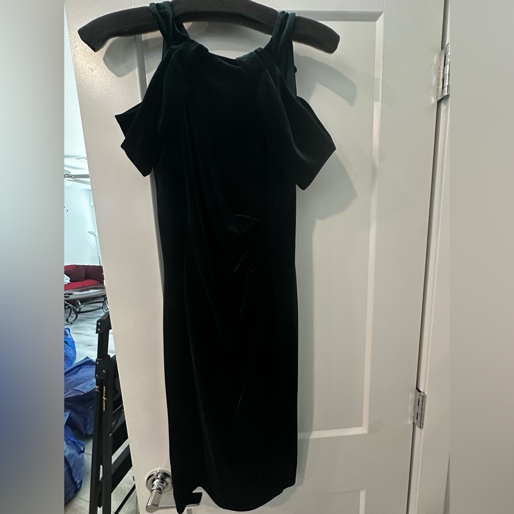 Elegant Green Velvet Dress